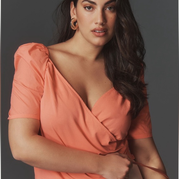 NWT By Anthropologie Puff-Sleeve Wrap Top - Picture 5 of 12